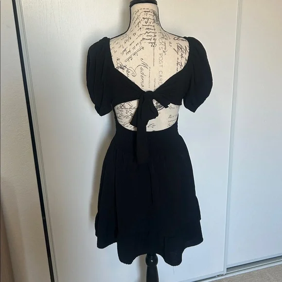 Black Cottagecore Dress - Picture 3 of 4